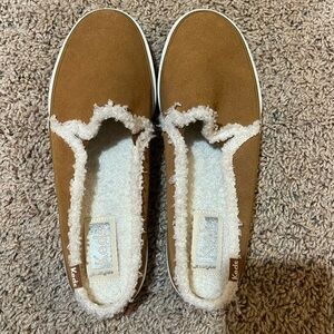 Tan Fuzzy Keds (Size 5.5)